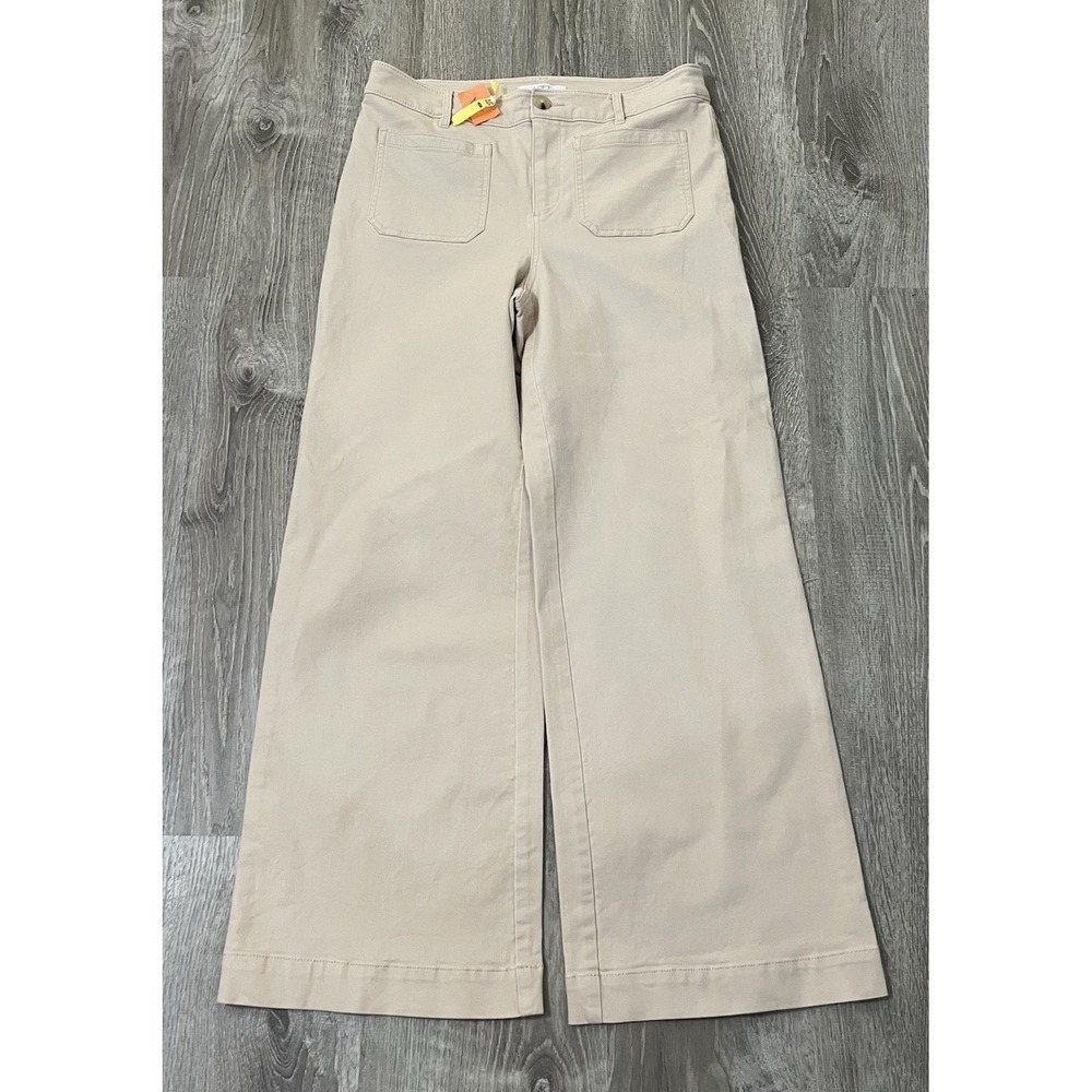 Loft Wide Leg Khaki Pants Stretch Comfort 10/30 32x30